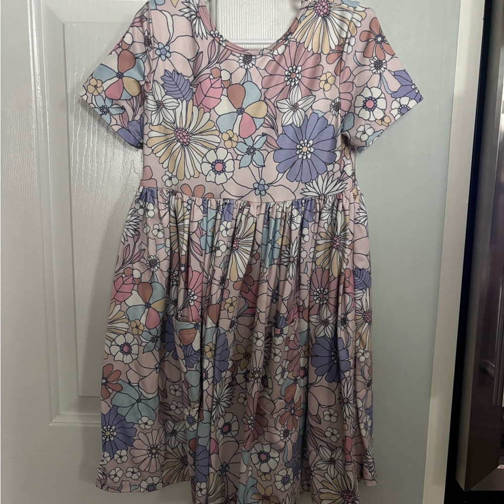 Floral Kids Dress in Pink and Purple